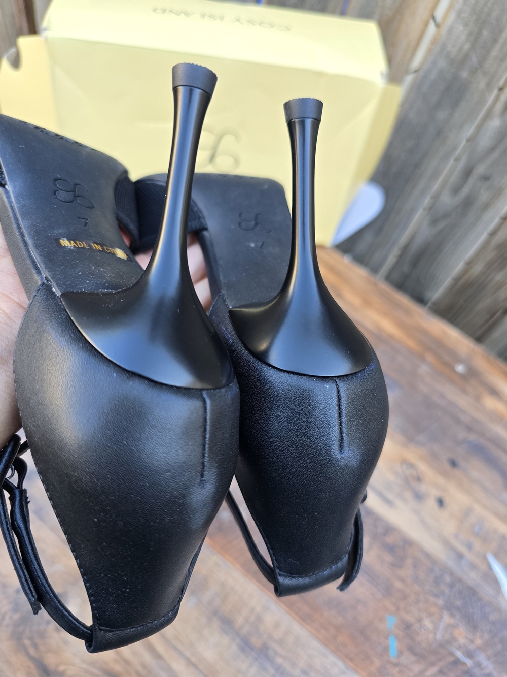 Cosy Island Black Pointed Toe Ankle Strapped Stiletto Heels Women Size 7 - Picture 10 of 16